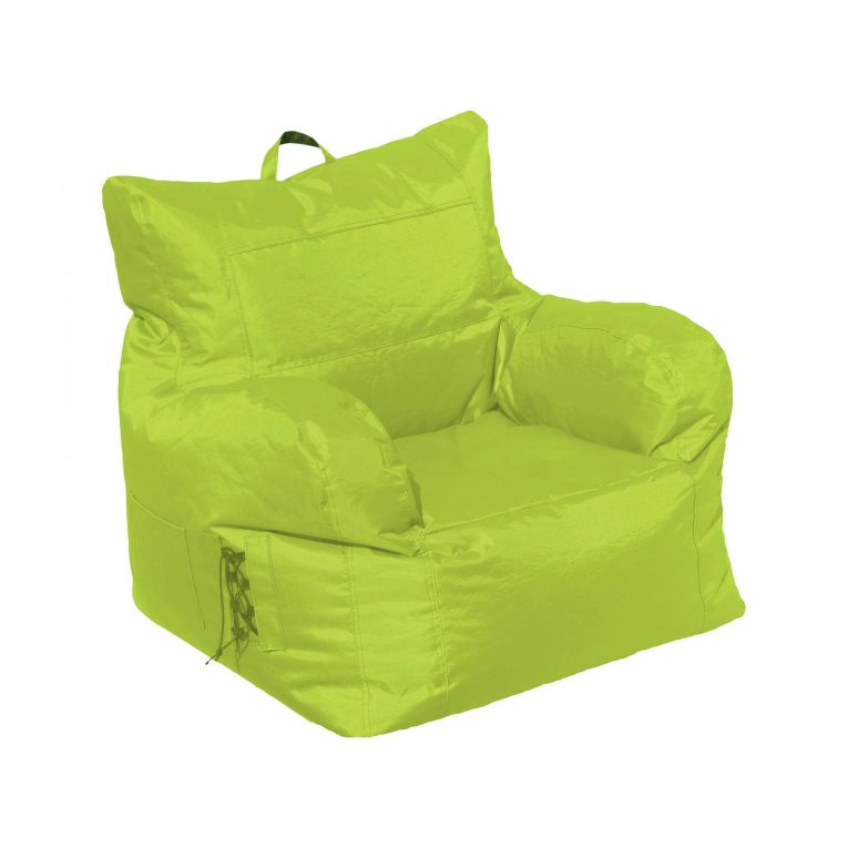 Poltrona in poliestere con braccioli verde - Ossidiana