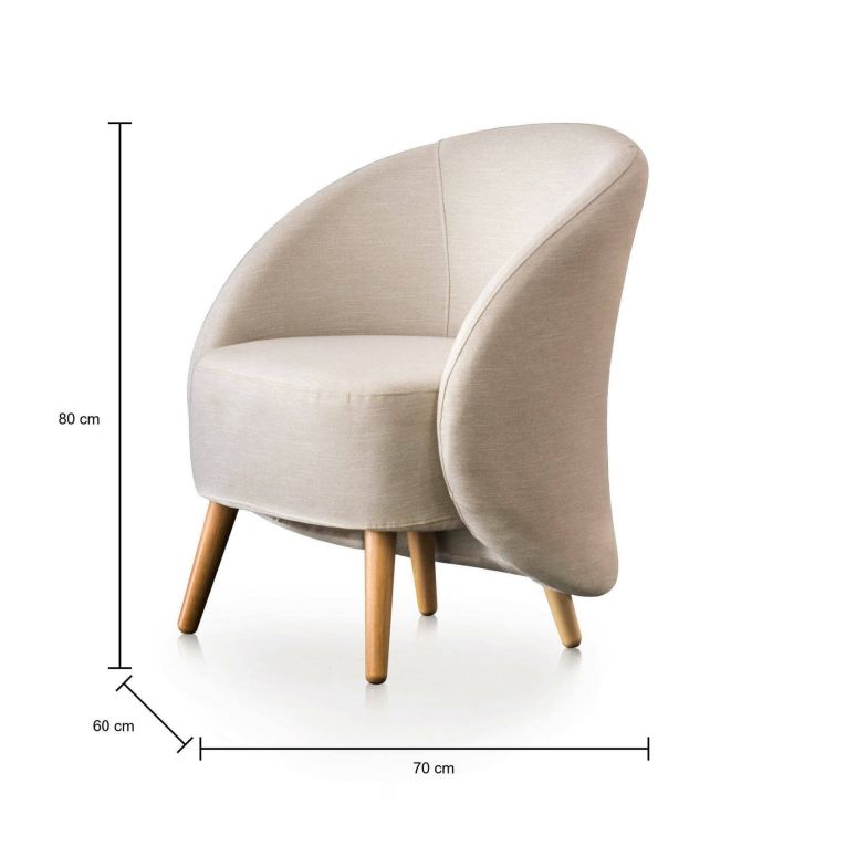 Poltrona in tessuto beige - Alla
