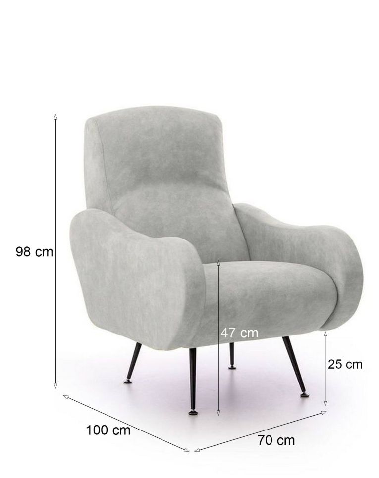 Poltrona in tessuto con braccioli beige - Dromondin