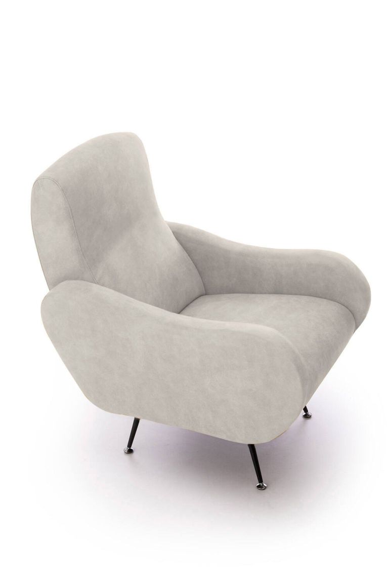 Poltrona in tessuto con braccioli beige - Dromondin