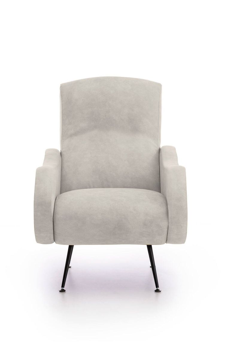 Poltrona in tessuto con braccioli beige - Dromondin