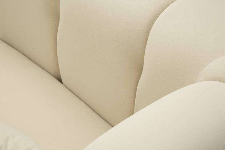 Poltrona in tessuto con braccioli crema e oro - Madama