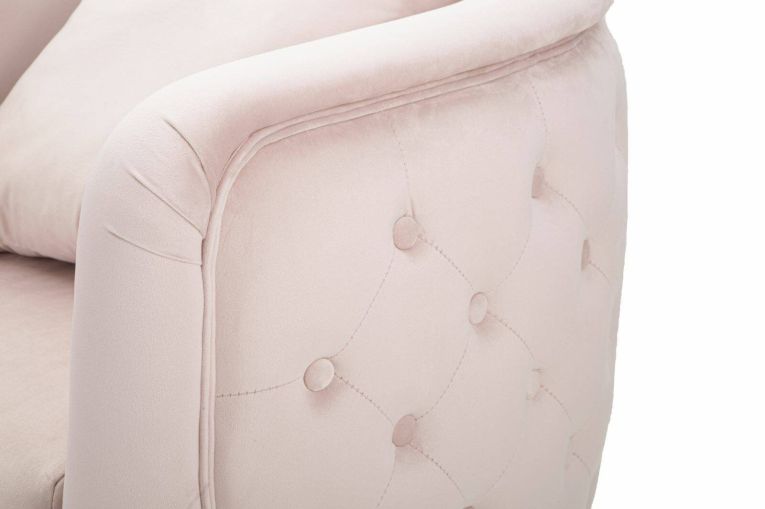 Poltrona in tessuto con braccioli rosa - Prampolini
