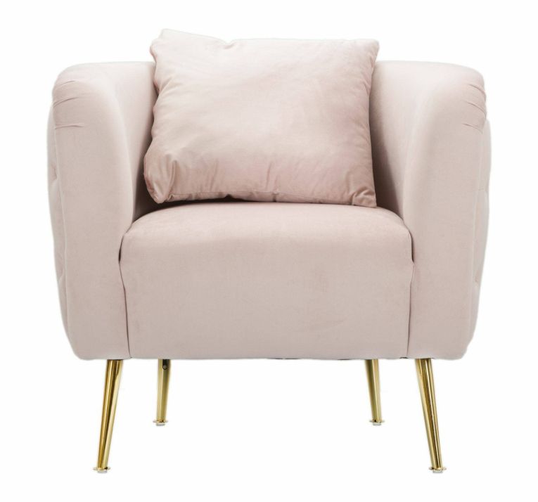Poltrona in tessuto con braccioli rosa - Prampolini