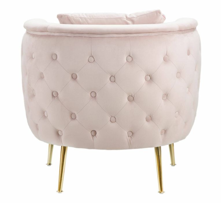 Poltrona in tessuto con braccioli rosa - Prampolini