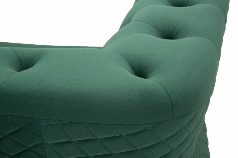 Poltrona in tessuto con braccioli verde e oro - Gabbiano