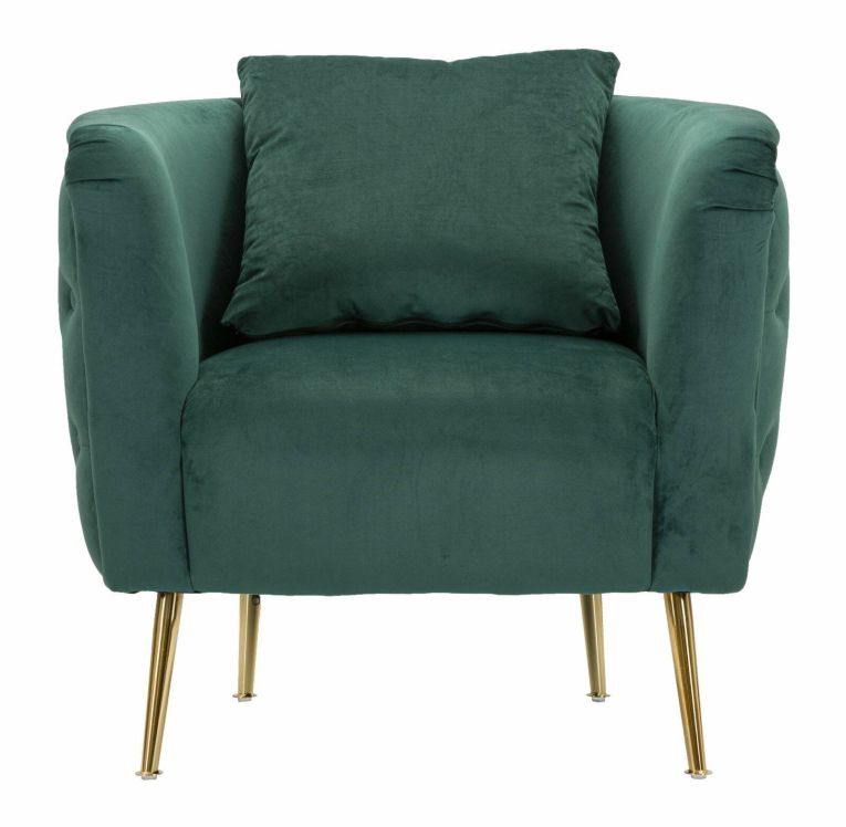 Poltrona in tessuto con braccioli verde - Prampolini