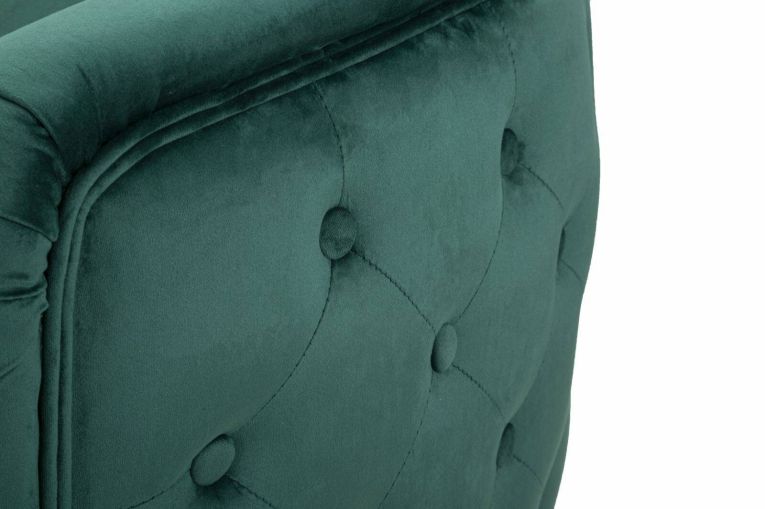 Poltrona in tessuto con braccioli verde - Prampolini
