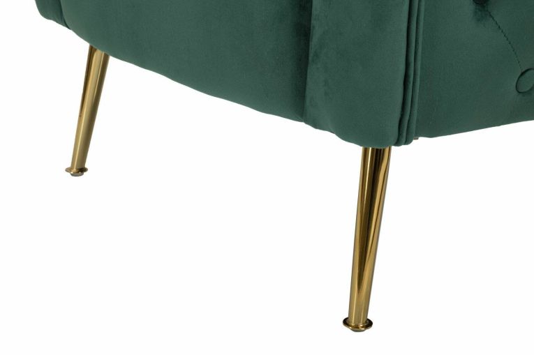 Poltrona in tessuto con braccioli verde - Prampolini