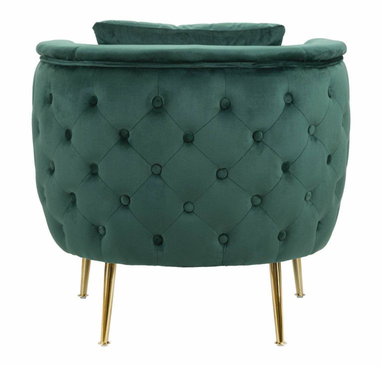 Poltrona in tessuto con braccioli verde - Prampolini