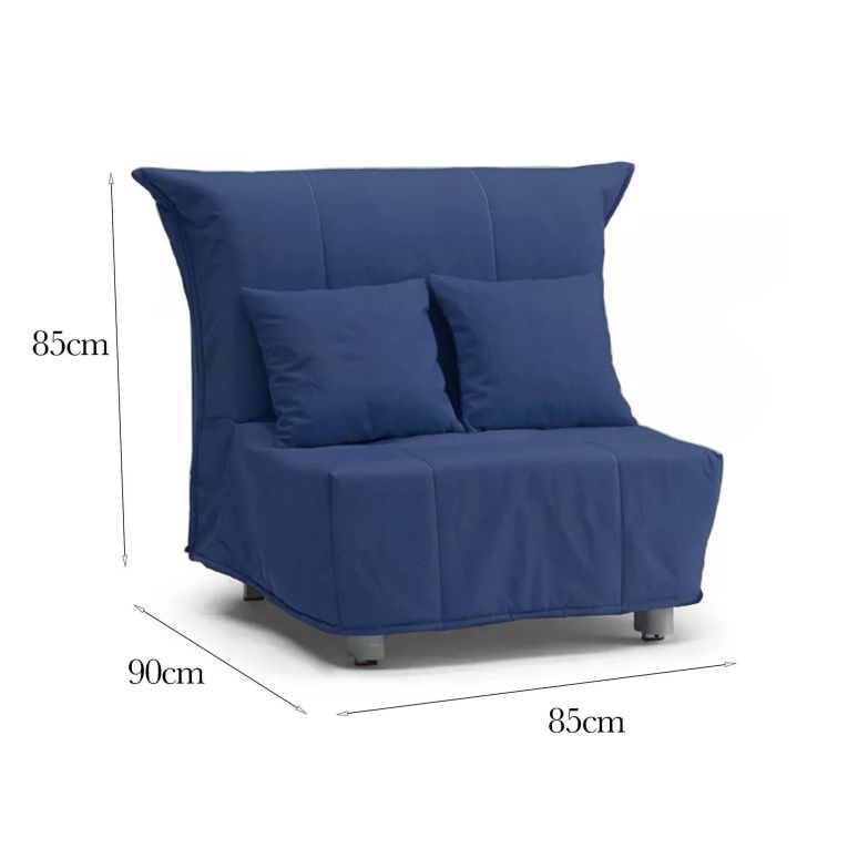 Poltrona in tessuto sfoderabile blu - Andreou