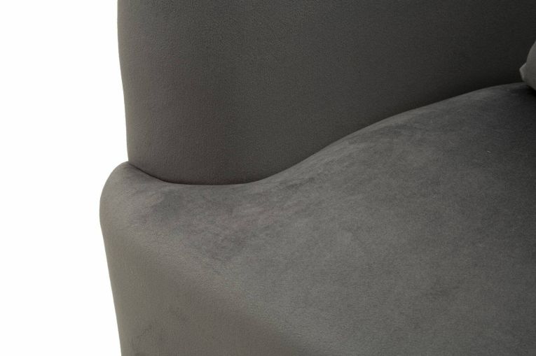Poltrona Madeira, Seduta imbottita, Divano singolo da salotto, Sedia con braccioli, 73x66 h78 cm, Grigio e Argento