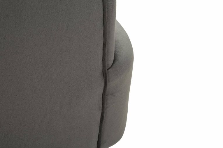 Poltrona Madeira, Seduta imbottita, Divano singolo da salotto, Sedia con braccioli, 73x66 h78 cm, Grigio e Argento