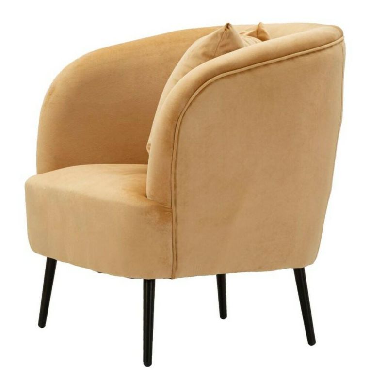 Poltrona Madeira, Seduta imbottita, Divano singolo da salotto, Sedia con braccioli, 73x66 h78 cm, Marrone e Nero