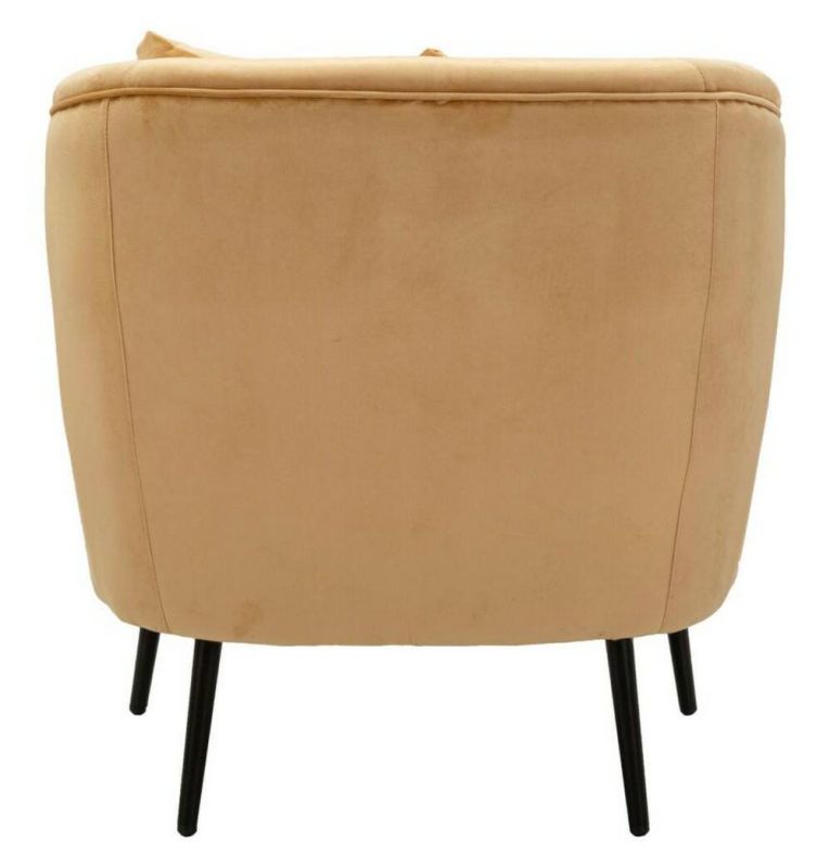 Poltrona Madeira, Seduta imbottita, Divano singolo da salotto, Sedia con braccioli, 73x66 h78 cm, Marrone e Nero