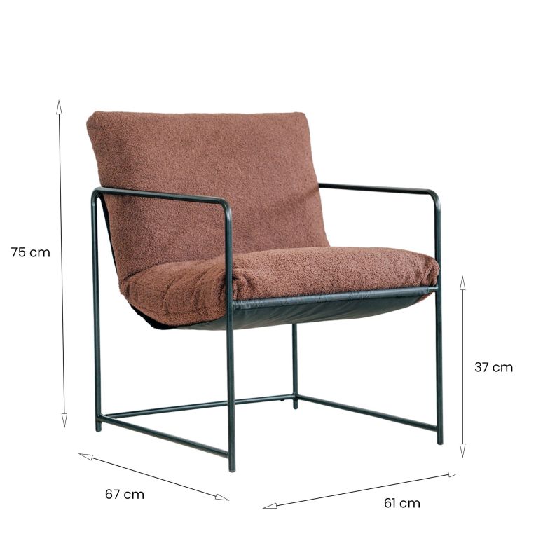 Poltrona Marrone set da 2 Braccioli 61x67x75h cm, Peso Supportato 120 kg - Appare