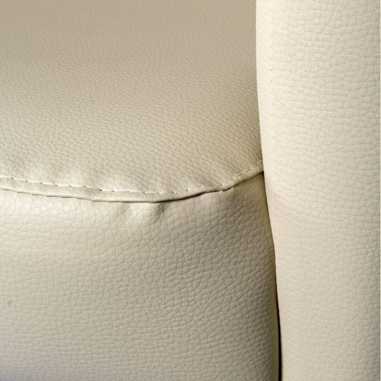 Poltrona moderna in ecopelle con braccioli beige - Ago
