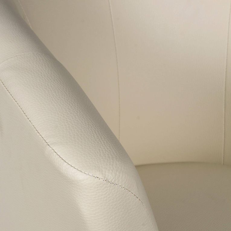 Poltrona moderna in ecopelle con braccioli beige - Ago
