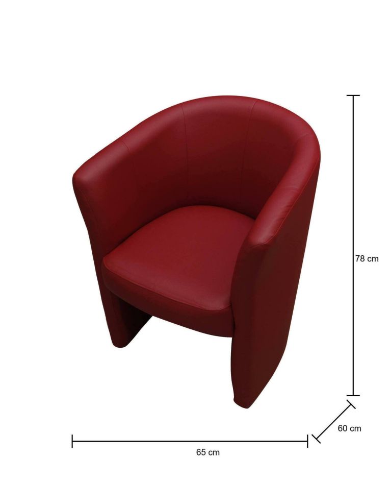 Poltrona moderna in ecopelle con braccioli rossa - Ago