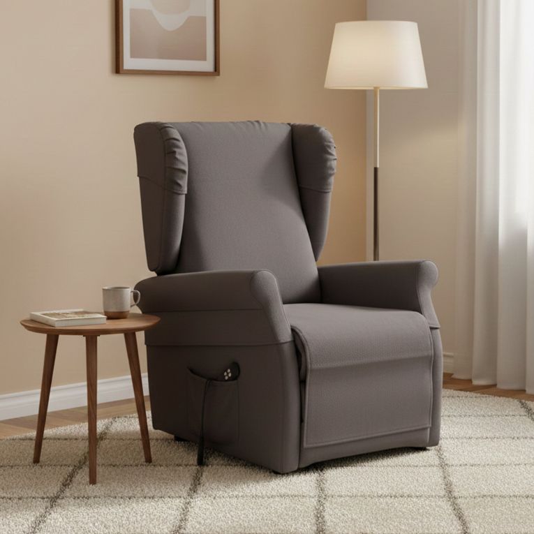 Poltrona Nero Antracite Sfoderabile Reclinabile 75x84x107h cm, Braccioli Made in Italy - Treia