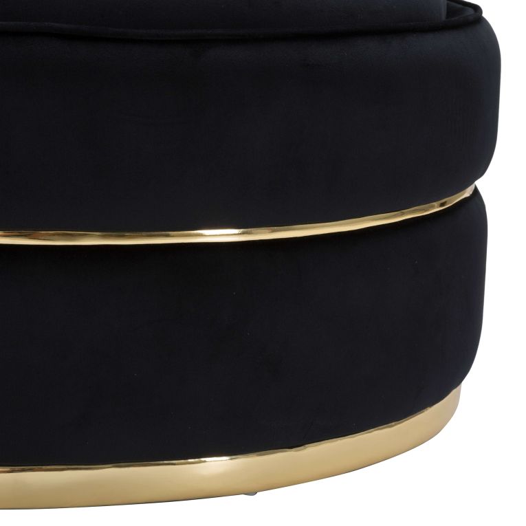 Poltrona Nero oro con Cuscini Materiale Struttura in Legno Nobilitato 84x84x72h cm, Materiale Struttura in Tessuto - Palang