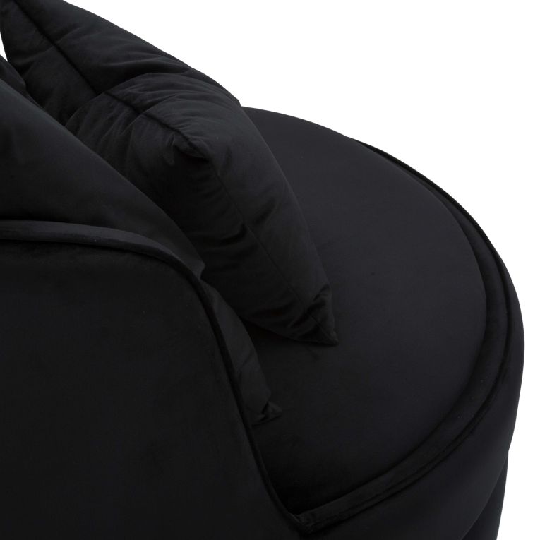 Poltrona Nero oro con Cuscini Materiale Struttura in Legno Nobilitato 84x84x72h cm, Materiale Struttura in Tessuto - Palang