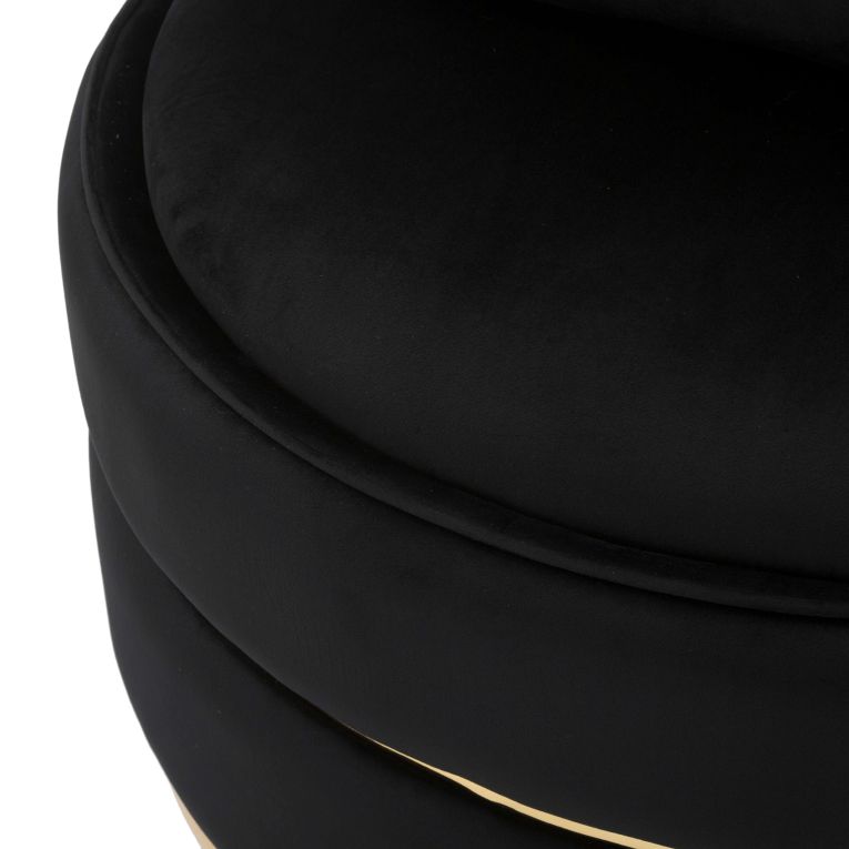 Poltrona Nero oro con Cuscini Materiale Struttura in Legno Nobilitato 84x84x72h cm, Materiale Struttura in Tessuto - Palang