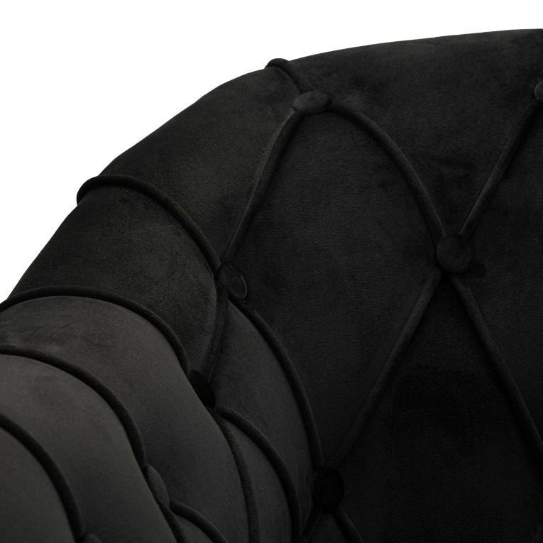Poltrona Nero oro con Cuscino Braccioli 88x83x91h cm, Colore Struttura oro - Turtuk