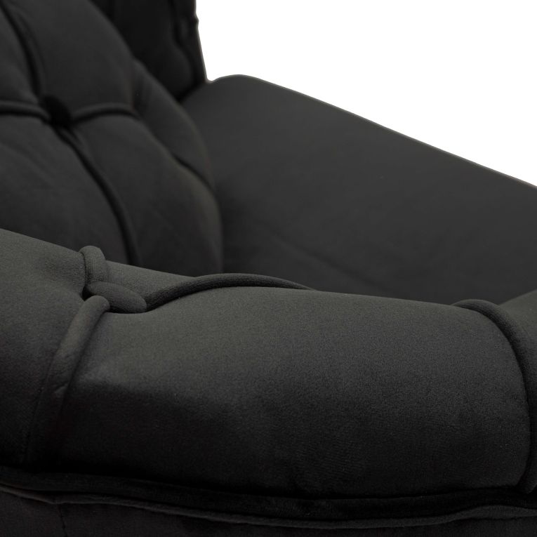 Poltrona Nero oro con Cuscino Braccioli 88x83x91h cm, Colore Struttura oro - Turtuk