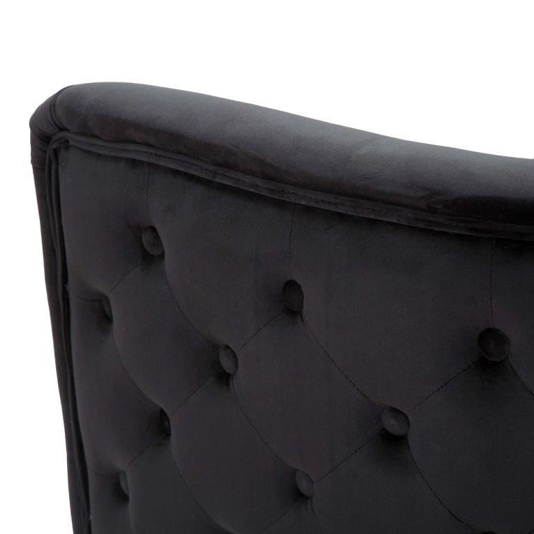 Poltrona Nero oro Rivestimento in Velluto Braccioli 76x74x71h cm, Materiale Struttura in Metallo - StIves