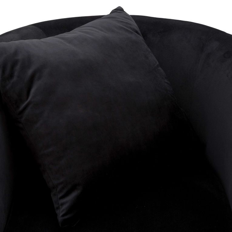 Poltrona Nero oro Rivestimento in Velluto Braccioli 76x74x71h cm, Materiale Struttura in Metallo - StIves
