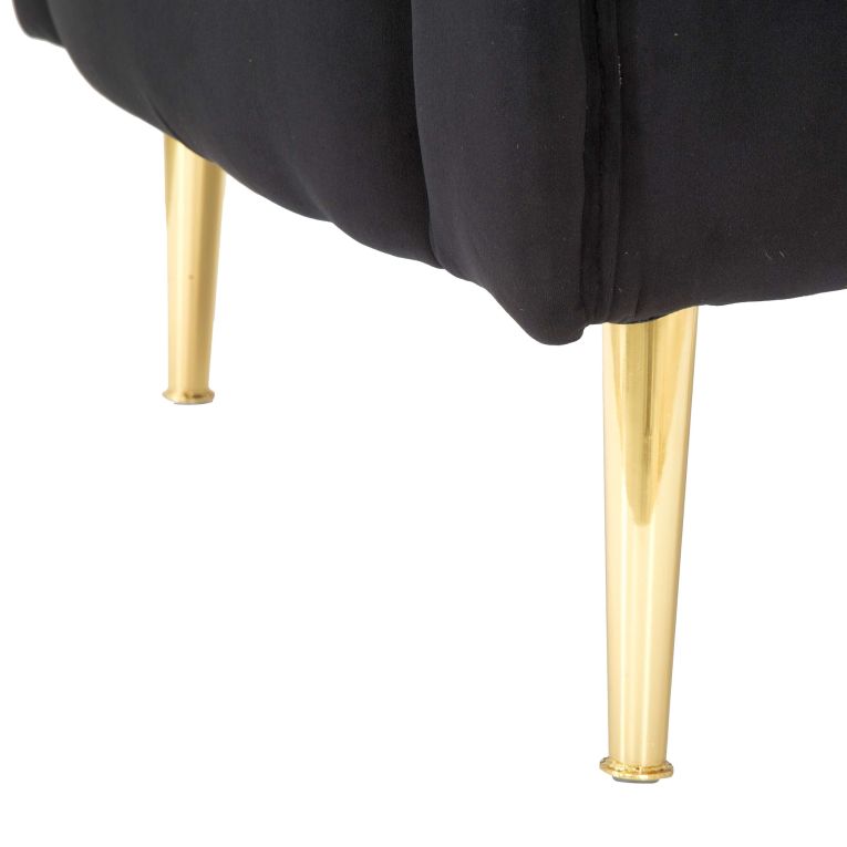 Poltrona Nero oro Rivestimento in Velluto Braccioli 76x74x71h cm, Materiale Struttura in Metallo - StIves
