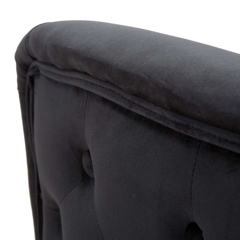 Poltrona Nero oro Rivestimento in Velluto Braccioli 76x74x71h cm, Materiale Struttura in Metallo - StIves