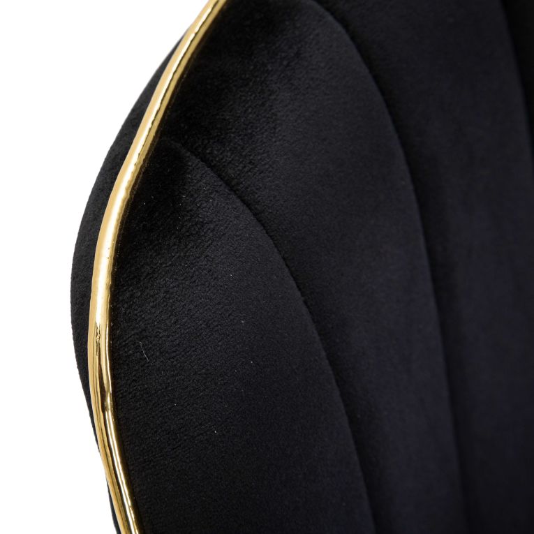 Poltrona Nero oro set da 2 Materiale Struttura in Metallo 51x59x79h cm, Materiale Struttura in Tessuto - Ribe
