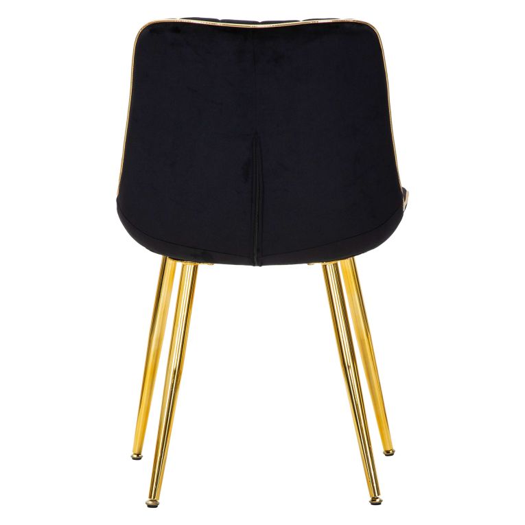 Poltrona Nero oro set da 2 Materiale Struttura in Metallo 51x59x79h cm, Materiale Struttura in Tessuto - Ribe