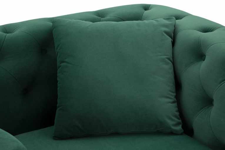 Poltrona Putumayo, Seduta imbottita, Divano singolo da salotto, Sedia con braccioli, 104x83 h76 cm, Verde e Oro