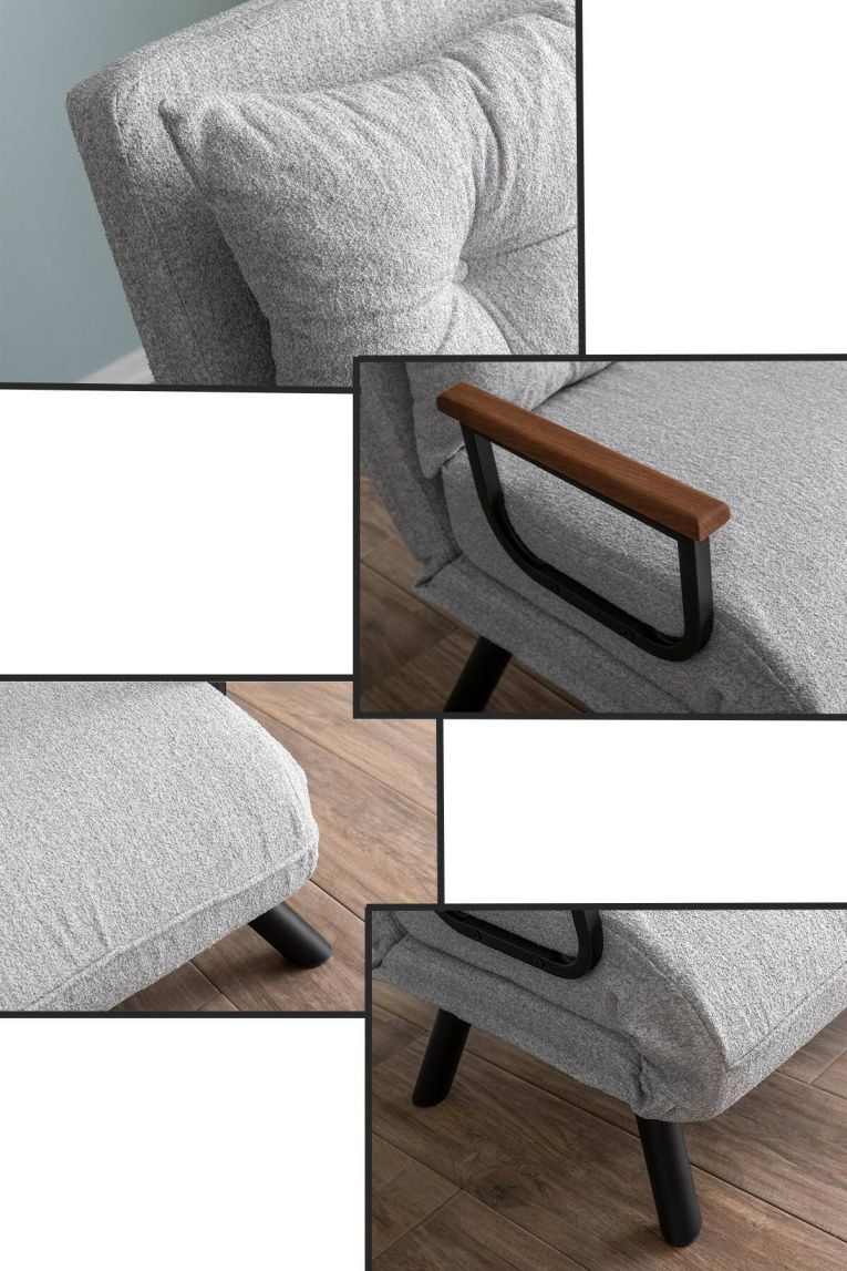 Poltrona Quaoar, Seduta imbottita, Divano singolo da salotto, Sedia con braccioli, 60x50 h85 cm, Grigio