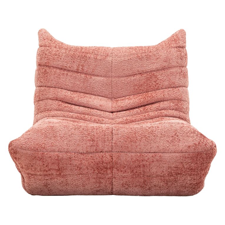 Poltrona Rosa Rivestimento in Tessuto Bouclè Materiale Struttura in Tessuto 27x27x108h cm, Altezza Seduta 45 cm - Battam
