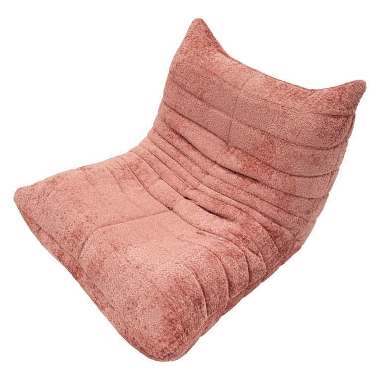 Poltrona Rosa Rivestimento in Tessuto Bouclè Materiale Struttura in Tessuto 27x27x108h cm, Altezza Seduta 45 cm - Battam