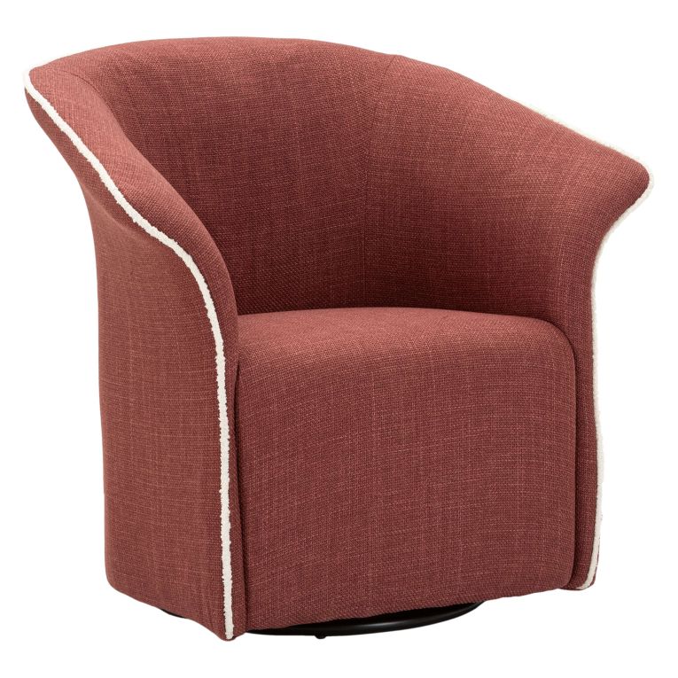 Poltrona Rosso Bianco Base Girevole Braccioli 84x66x80h cm, Materiale Struttura in Metallo - Toamas