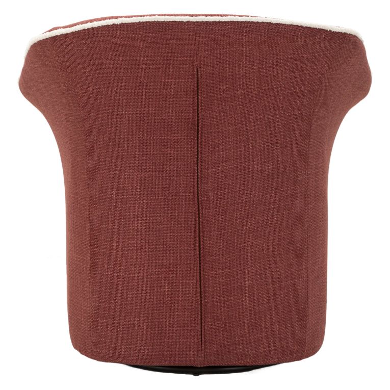 Poltrona Rosso Bianco Base Girevole Braccioli 84x66x80h cm, Materiale Struttura in Metallo - Toamas