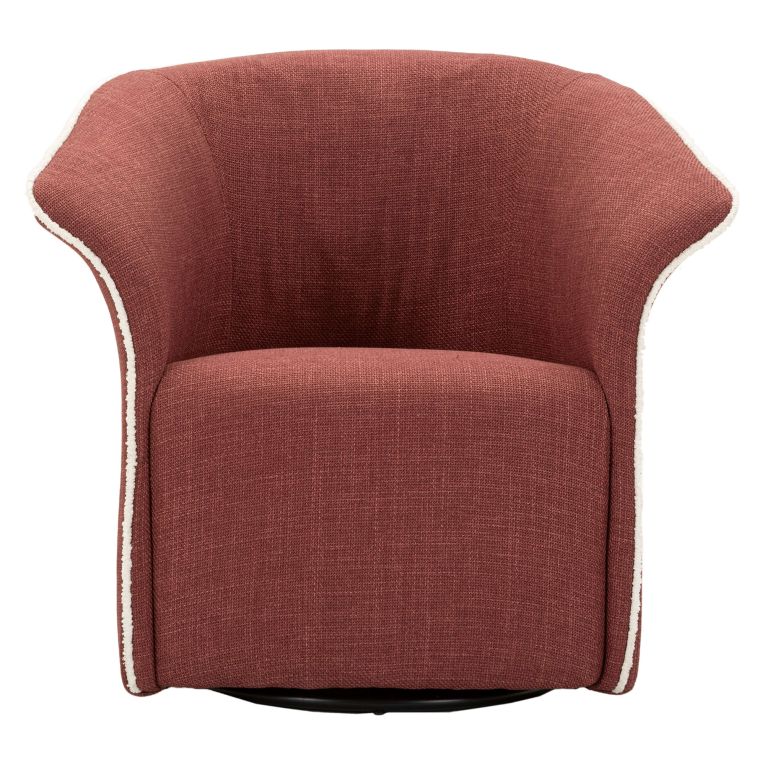 Poltrona Rosso Bianco Base Girevole Braccioli 84x66x80h cm, Materiale Struttura in Metallo - Toamas