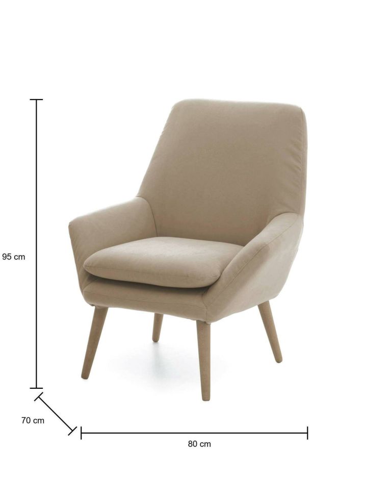 Poltrona scandi in tessuto con braccioli beige - Anido
