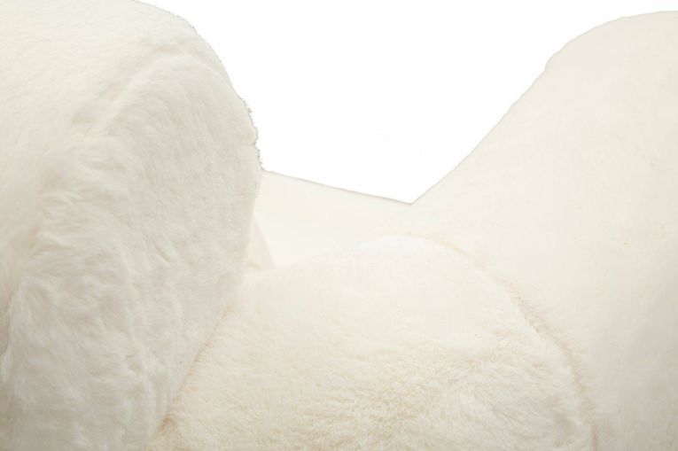 Poltrona shabby in tessuto con braccioli bianca e oro - Castagna