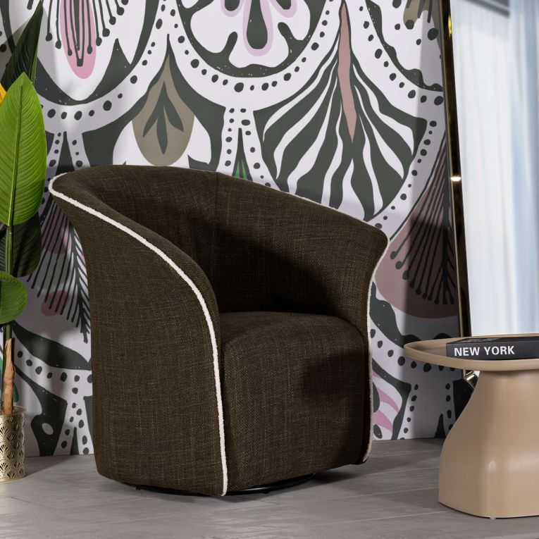 Poltrona Verde Bianco Base Girevole Braccioli 84x66x80h cm, Materiale Struttura in Metallo - Toamas