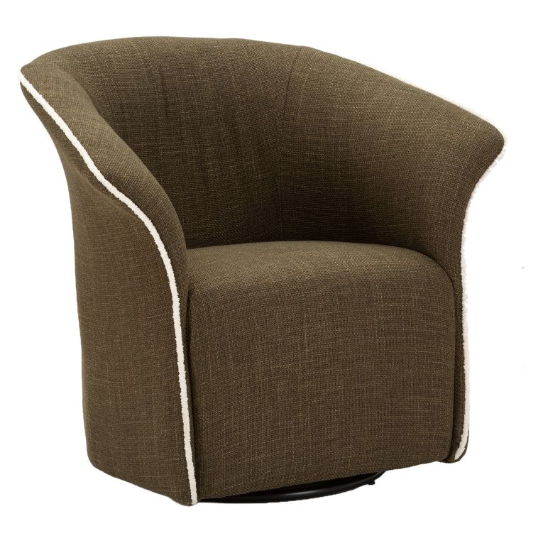Poltrona Verde Bianco Base Girevole Braccioli 84x66x80h cm, Materiale Struttura in Metallo - Toamas