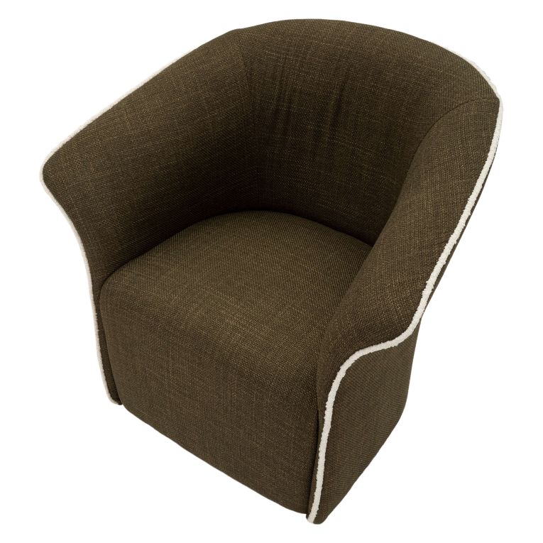 Poltrona Verde Bianco Base Girevole Braccioli 84x66x80h cm, Materiale Struttura in Metallo - Toamas
