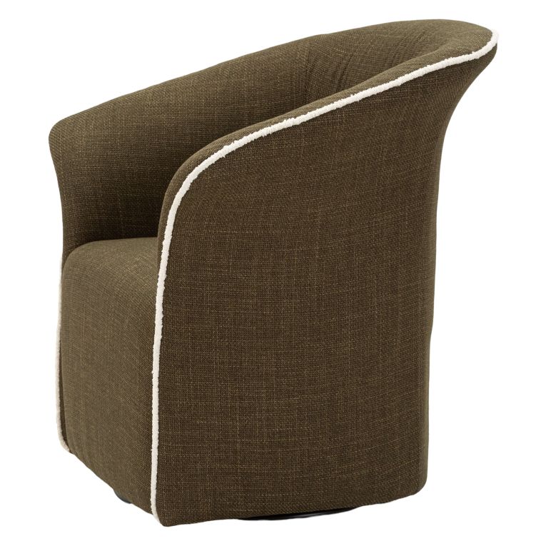 Poltrona Verde Bianco Base Girevole Braccioli 84x66x80h cm, Materiale Struttura in Metallo - Toamas