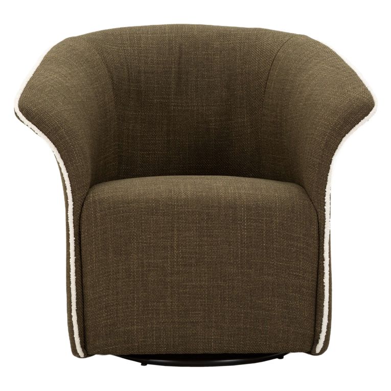 Poltrona Verde Bianco Base Girevole Braccioli 84x66x80h cm, Materiale Struttura in Metallo - Toamas