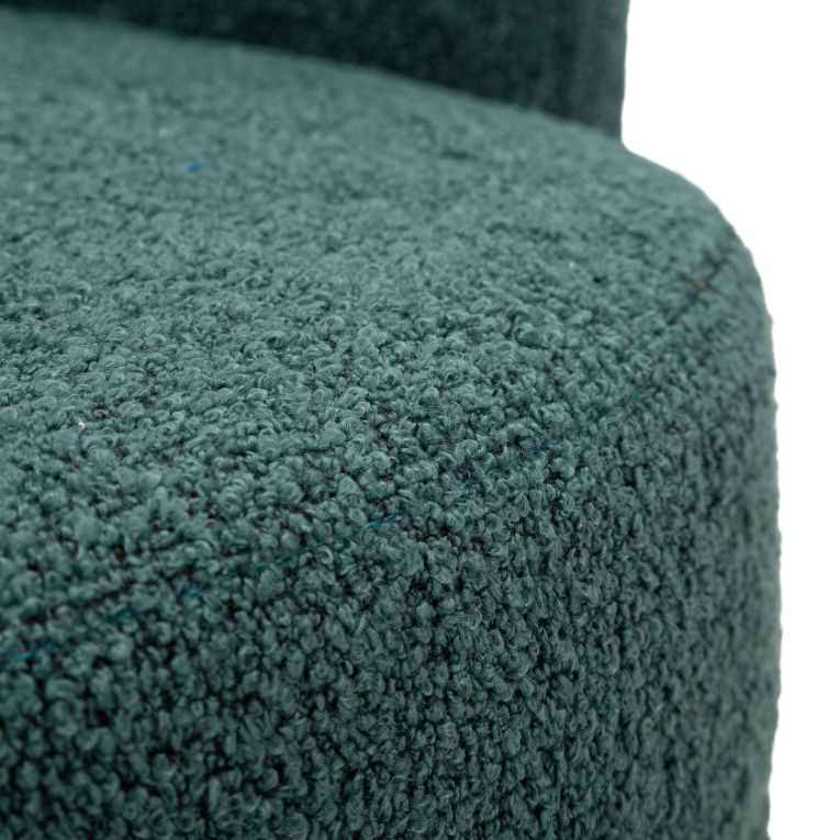 Poltrona Verde Ottanio Nero Base Girevole Braccioli 70x72x75h cm, Materiale Struttura in Legno Nobilitato - Morond